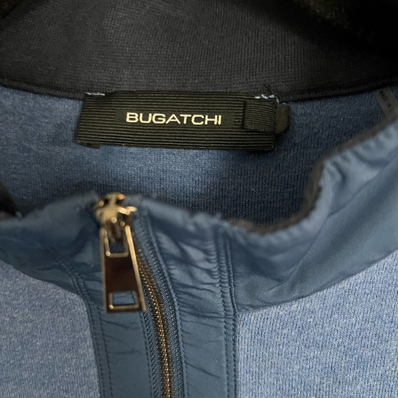 Diagonal Stripe Melange Quarter Zip in Blue size Large - Picture 4 of 8